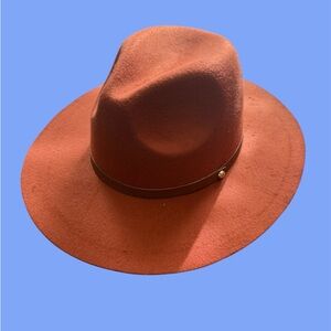 Large women's fall orange h&m brimmed hat